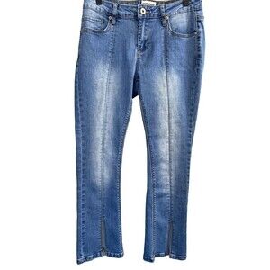 Umgee Jeans Size 26 Cropped Flare Blue Stone Washed Denim Boho 5 Pocket Stretch